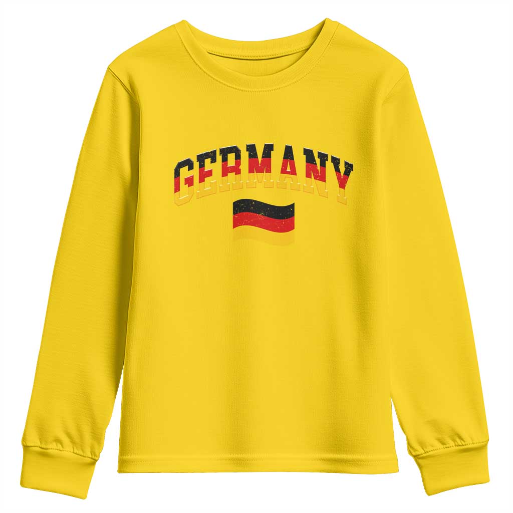 Vintage Germany Flag Youth Sweatshirt Black Red Gold German Heritage Gift
