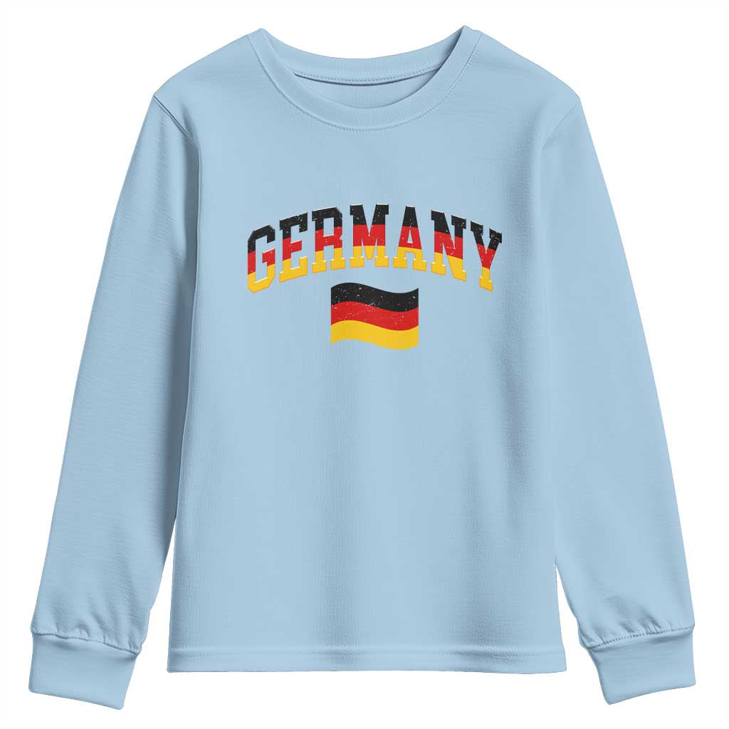 Vintage Germany Flag Youth Sweatshirt Black Red Gold German Heritage Gift