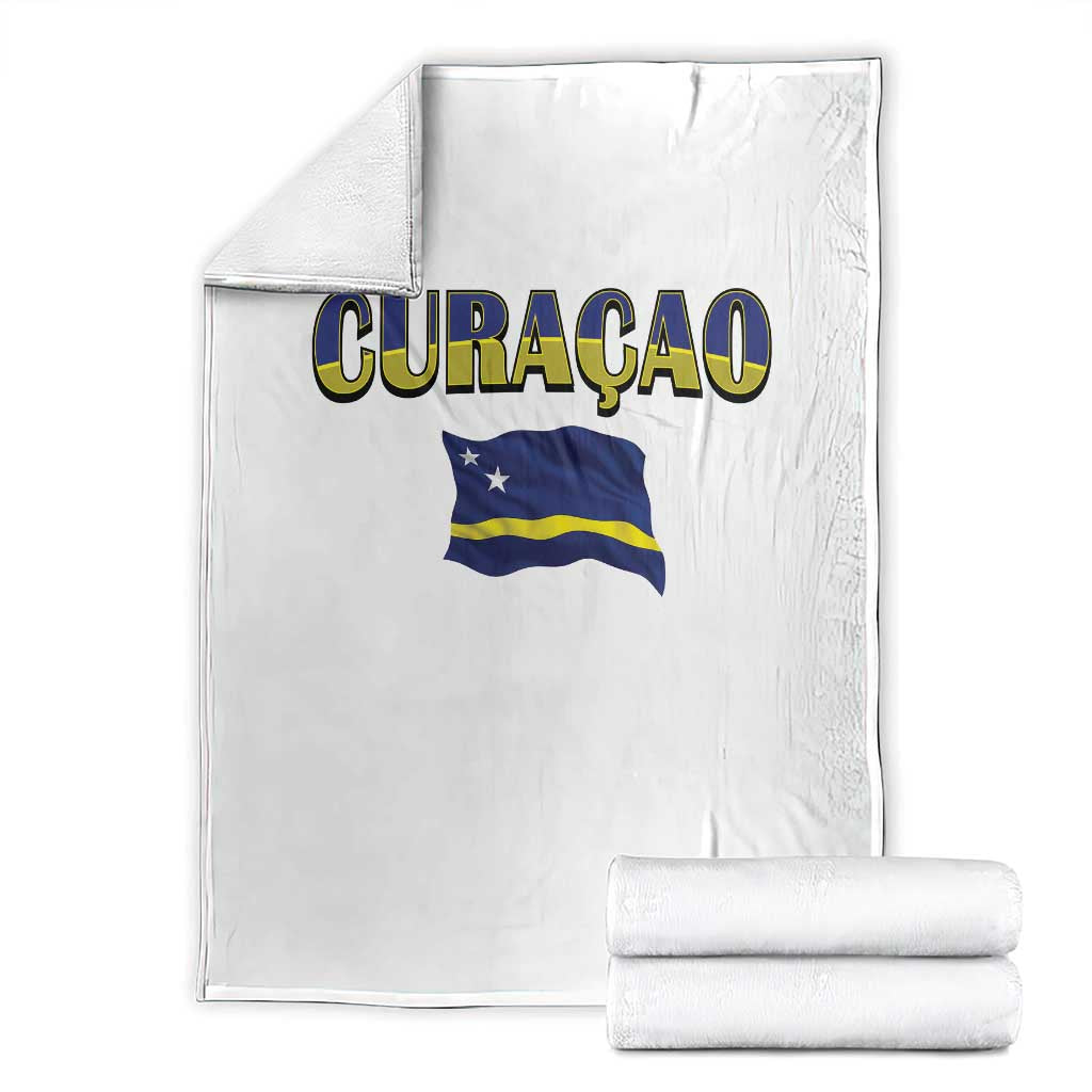 Vintage Curacao Flag Throw Blanket Dutch Caribbean Heritage Gift