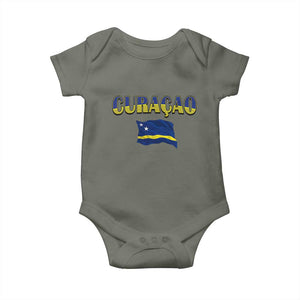 Vintage Curacao Flag Baby Onesie Dutch Caribbean Heritage Gift