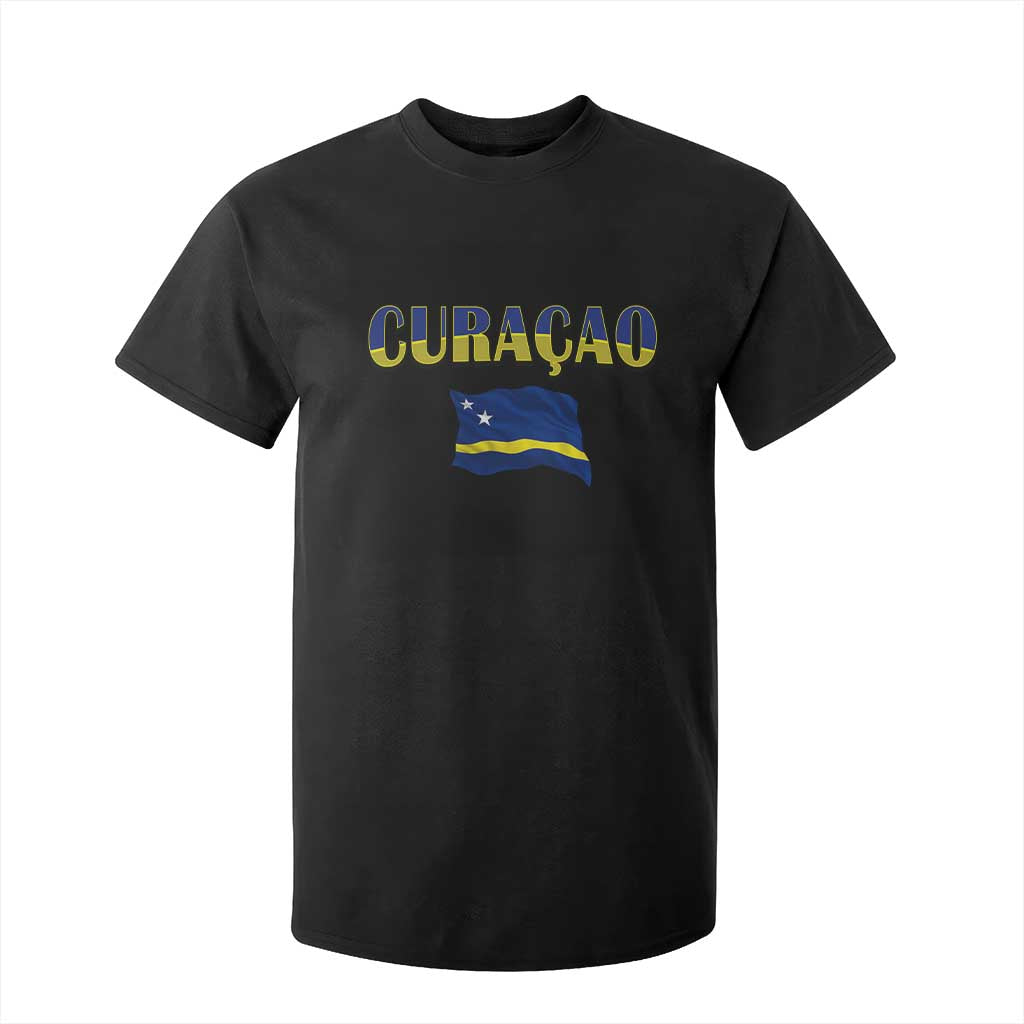 Vintage Curacao Flag T Shirt For Kid Dutch Caribbean Heritage Gift
