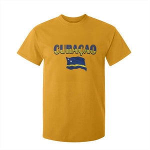 Vintage Curacao Flag T Shirt For Kid Dutch Caribbean Heritage Gift