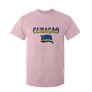 Vintage Curacao Flag T Shirt For Kid Dutch Caribbean Heritage Gift