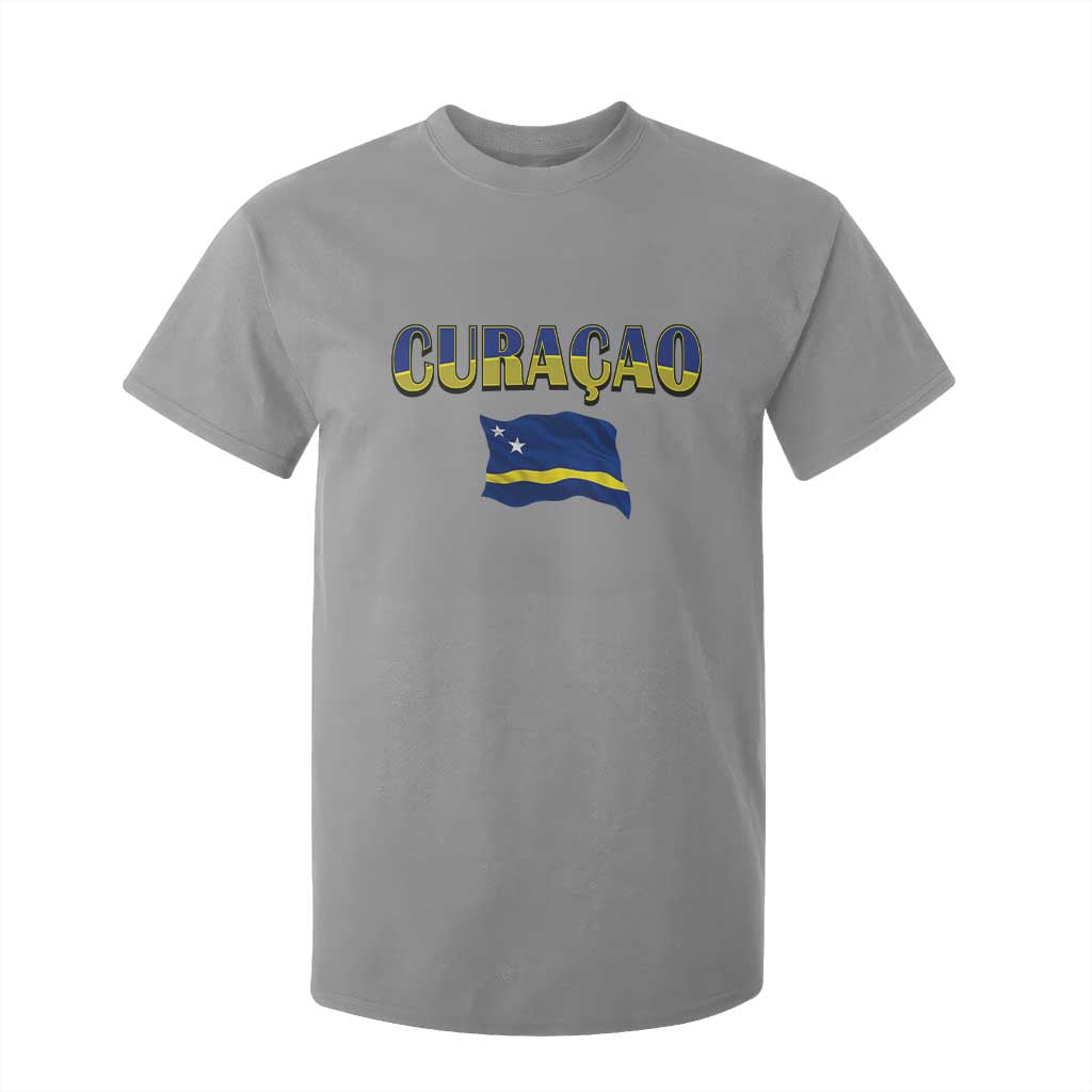 Vintage Curacao Flag T Shirt For Kid Dutch Caribbean Heritage Gift