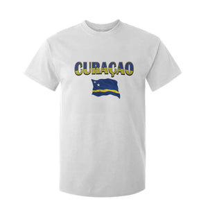 Vintage Curacao Flag T Shirt For Kid Dutch Caribbean Heritage Gift