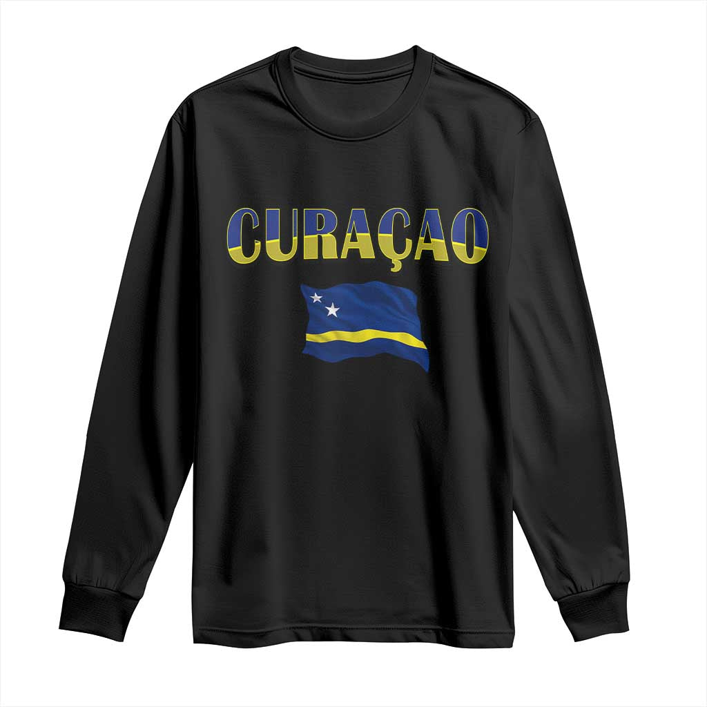 Vintage Curacao Flag Long Sleeve Shirt Dutch Caribbean Heritage Gift
