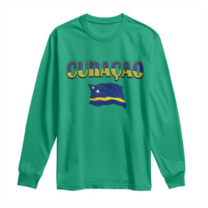 Vintage Curacao Flag Long Sleeve Shirt Dutch Caribbean Heritage Gift