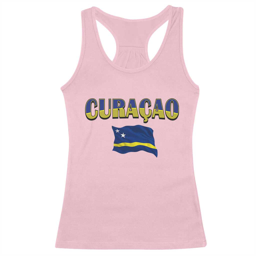 Vintage Curacao Flag Racerback Tank Top Dutch Caribbean Heritage Gift
