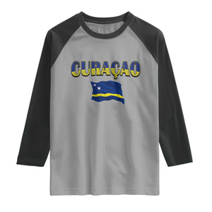 Vintage Curacao Flag Raglan Shirt Dutch Caribbean Heritage Gift