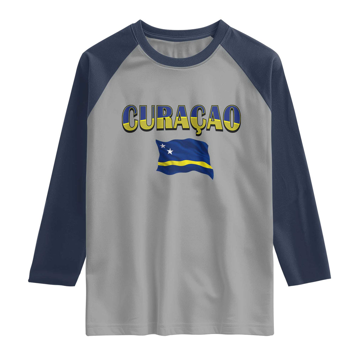 Vintage Curacao Flag Raglan Shirt Dutch Caribbean Heritage Gift