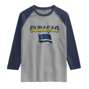 Vintage Curacao Flag Raglan Shirt Dutch Caribbean Heritage Gift