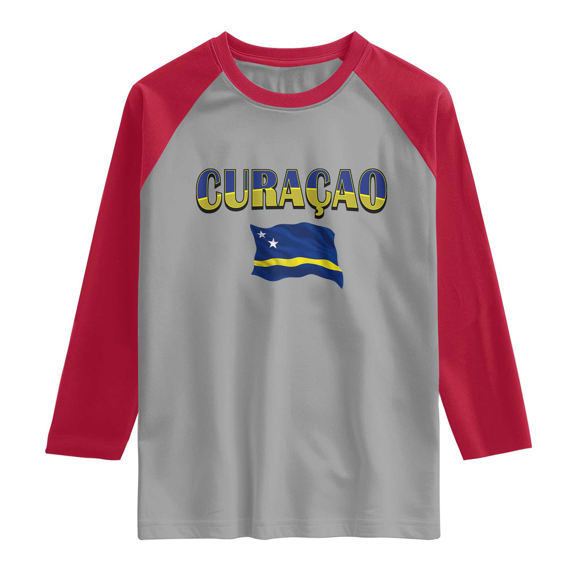 Vintage Curacao Flag Raglan Shirt Dutch Caribbean Heritage Gift
