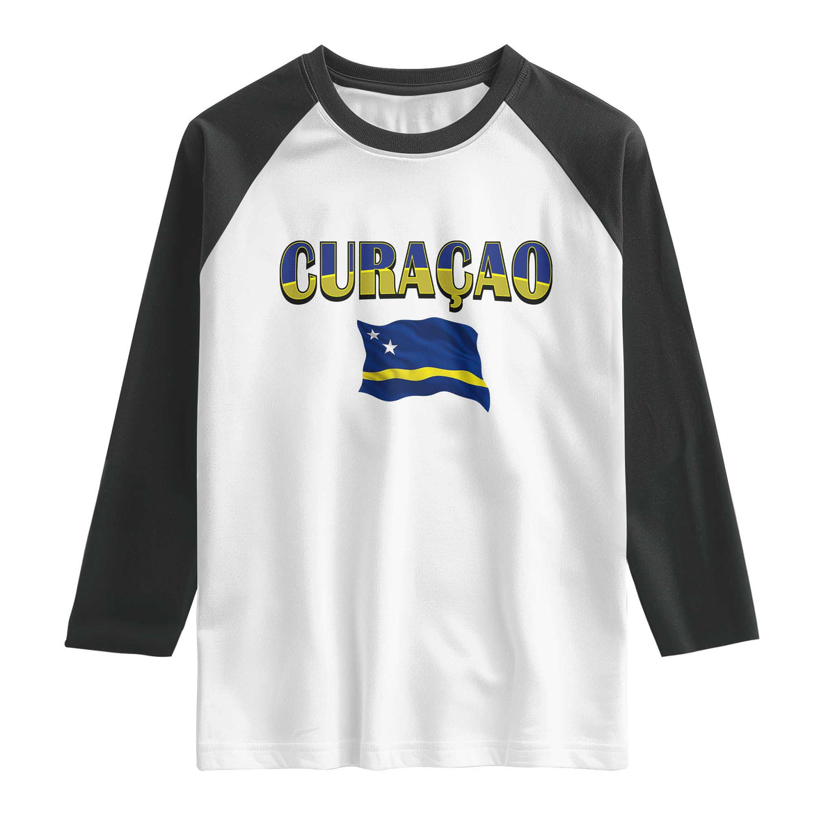Vintage Curacao Flag Raglan Shirt Dutch Caribbean Heritage Gift