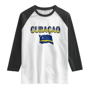 Vintage Curacao Flag Raglan Shirt Dutch Caribbean Heritage Gift
