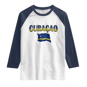 Vintage Curacao Flag Raglan Shirt Dutch Caribbean Heritage Gift