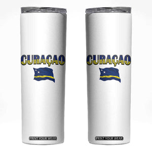Vintage Curacao Flag Skinny Tumbler Dutch Caribbean Heritage Gift