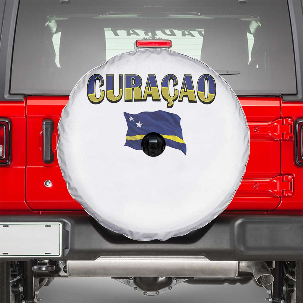 Vintage Curacao Flag Spare Tire Cover Dutch Caribbean Heritage Gift