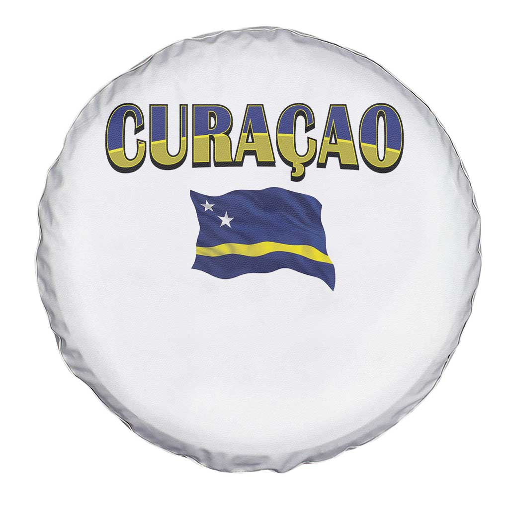 Vintage Curacao Flag Spare Tire Cover Dutch Caribbean Heritage Gift