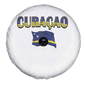 Vintage Curacao Flag Spare Tire Cover Dutch Caribbean Heritage Gift