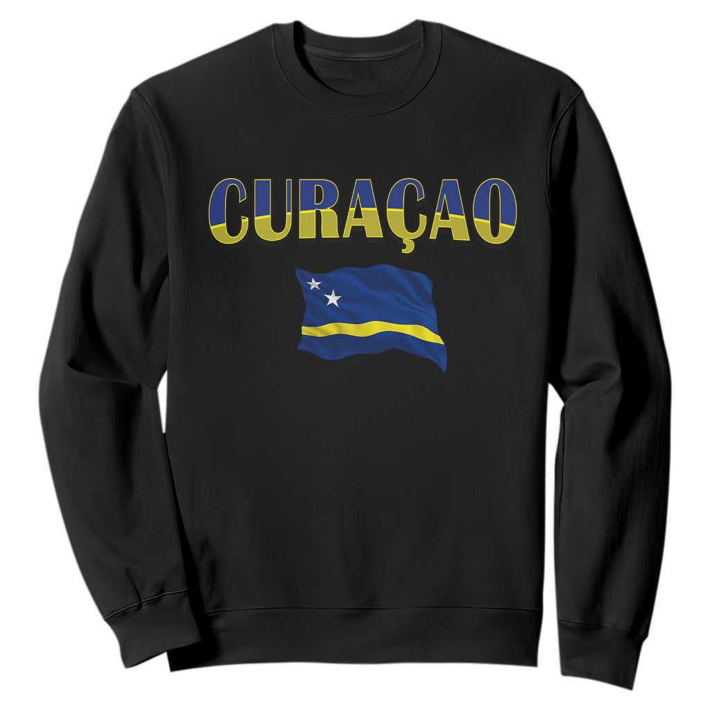 Vintage Curacao Flag Sweatshirt Dutch Caribbean Heritage Gift