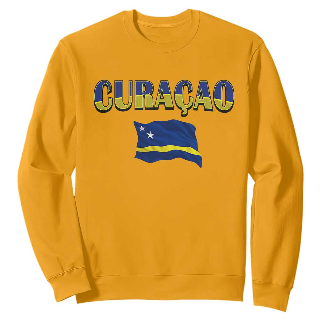 Vintage Curacao Flag Sweatshirt Dutch Caribbean Heritage Gift