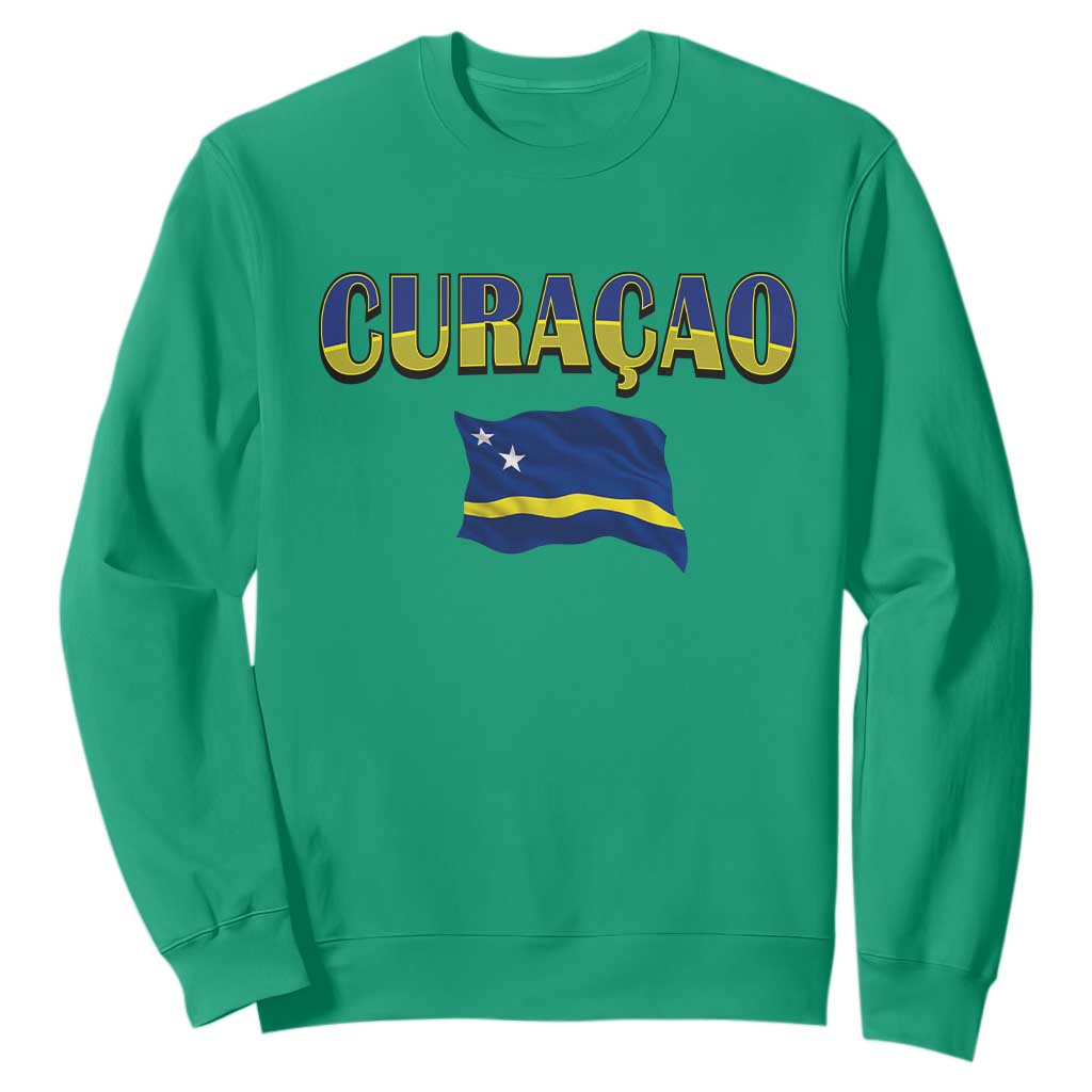Vintage Curacao Flag Sweatshirt Dutch Caribbean Heritage Gift