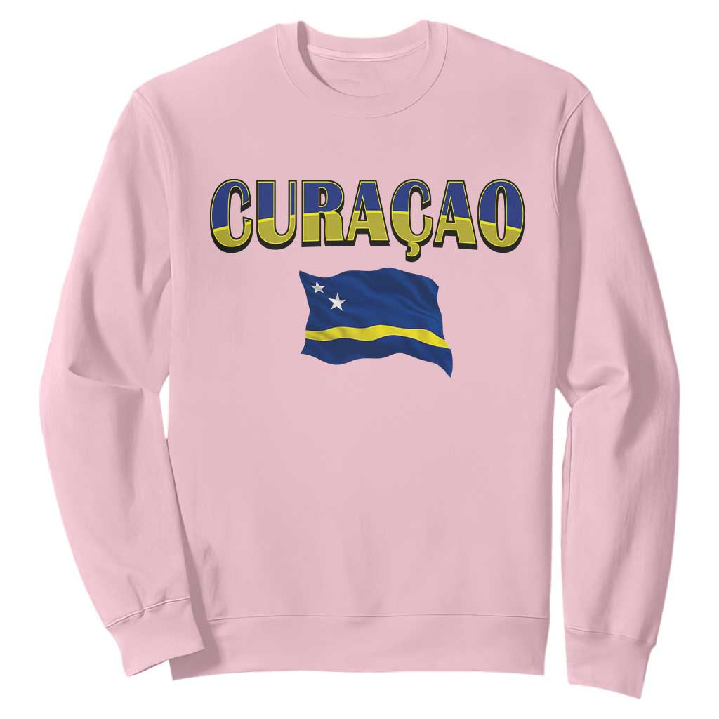 Vintage Curacao Flag Sweatshirt Dutch Caribbean Heritage Gift