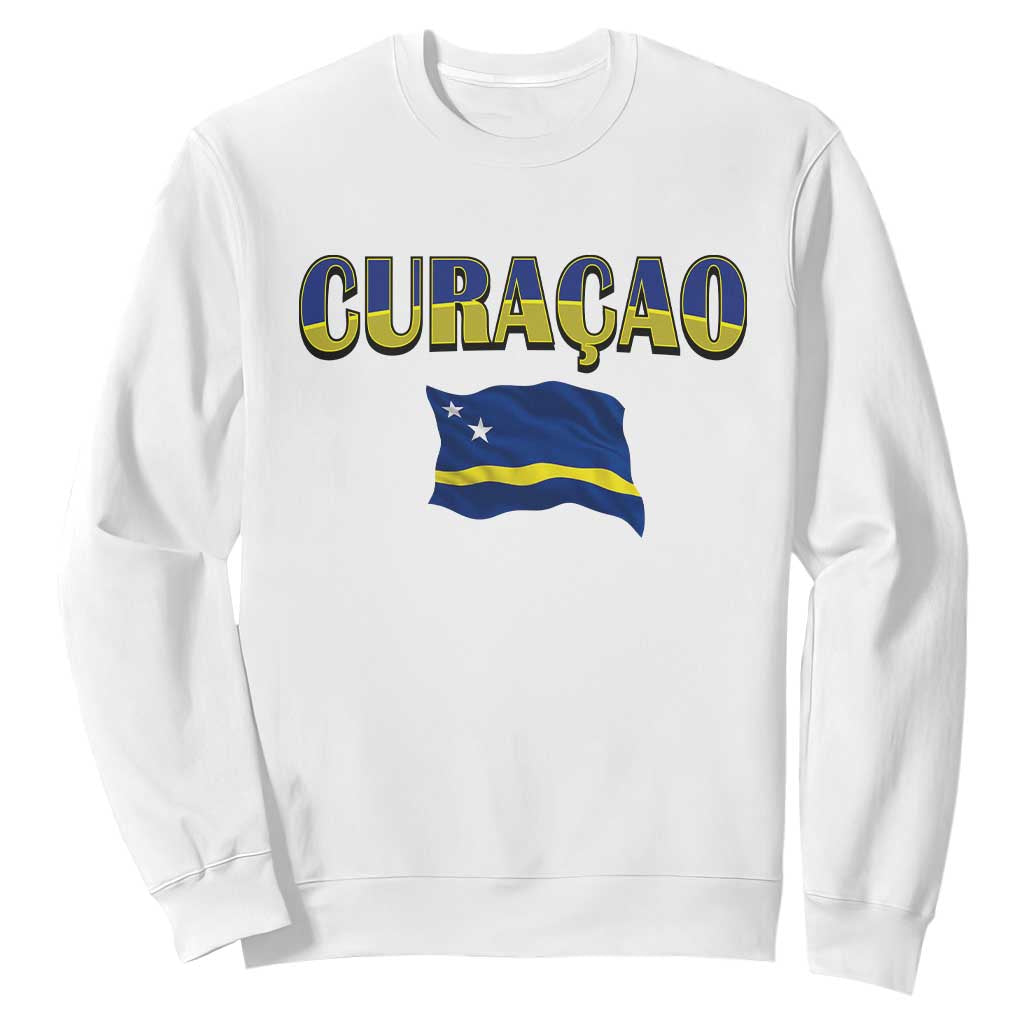 Vintage Curacao Flag Sweatshirt Dutch Caribbean Heritage Gift