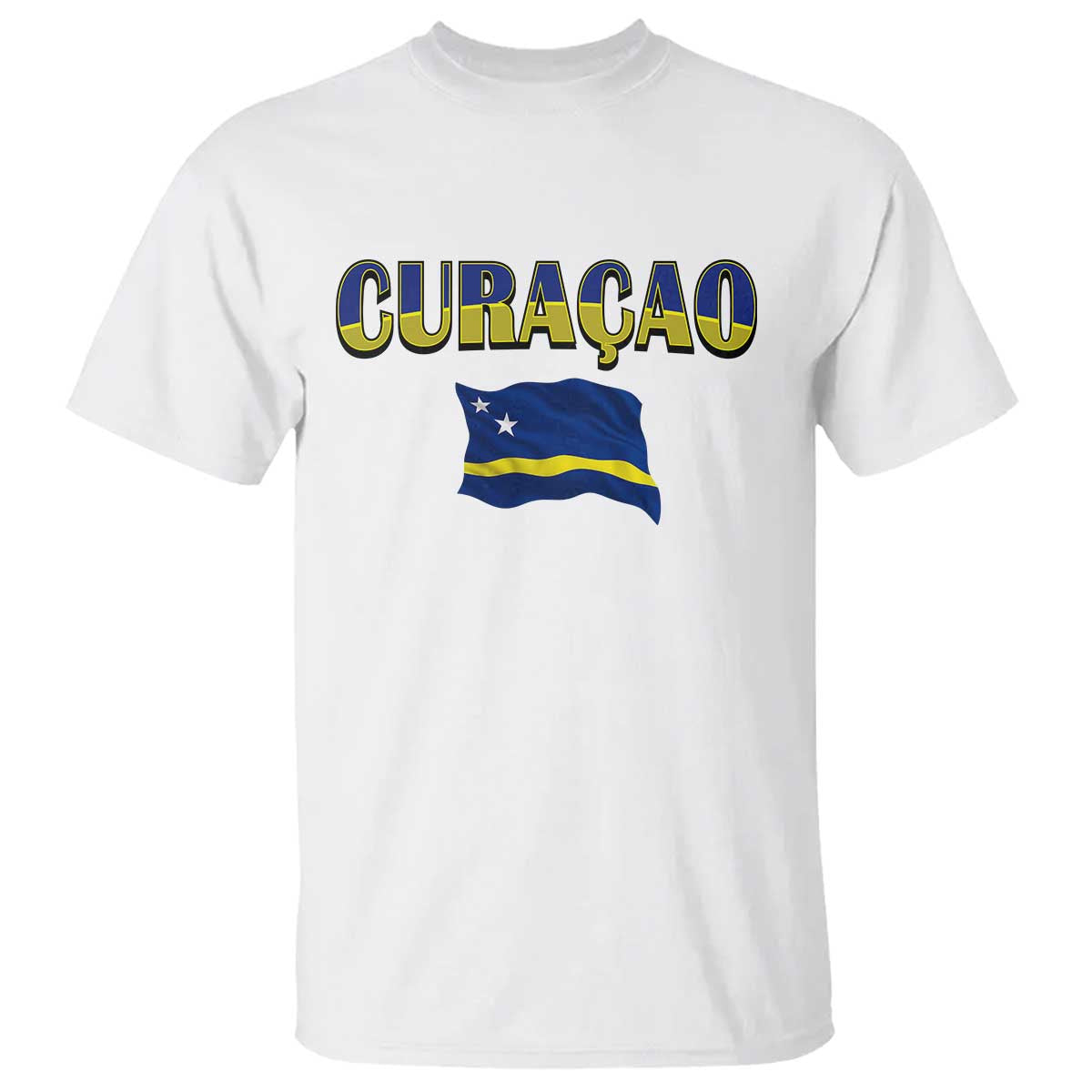 Vintage Curacao Flag T Shirt Dutch Caribbean Heritage Gift TS12 White Print Your Wear