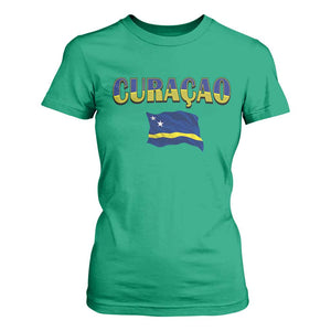 Vintage Curacao Flag T Shirt For Women Dutch Caribbean Heritage Gift