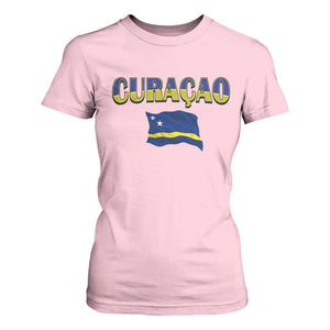 Vintage Curacao Flag T Shirt For Women Dutch Caribbean Heritage Gift