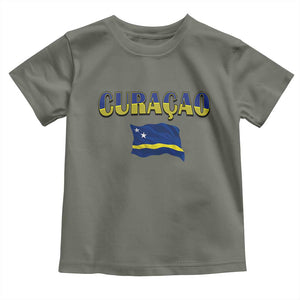 Vintage Curacao Flag Toddler T Shirt Dutch Caribbean Heritage Gift