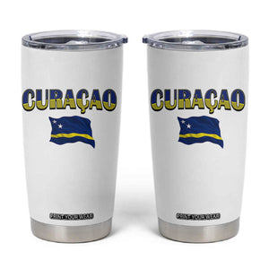 Vintage Curacao Flag Tumbler Cup Dutch Caribbean Heritage Gift