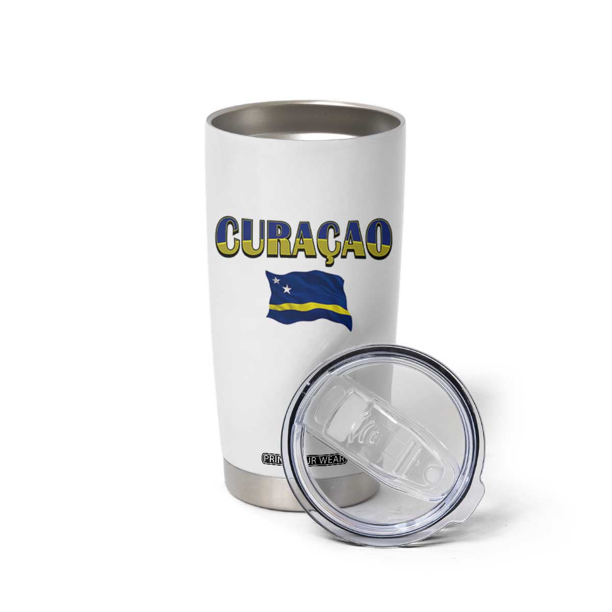 Vintage Curacao Flag Tumbler Cup Dutch Caribbean Heritage Gift