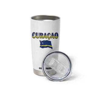 Vintage Curacao Flag Tumbler Cup Dutch Caribbean Heritage Gift