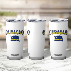 Vintage Curacao Flag Tumbler Cup Dutch Caribbean Heritage Gift