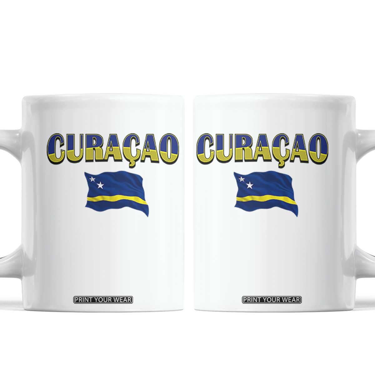 Vintage Curacao Flag Coffee Mug Dutch Caribbean Heritage Gift