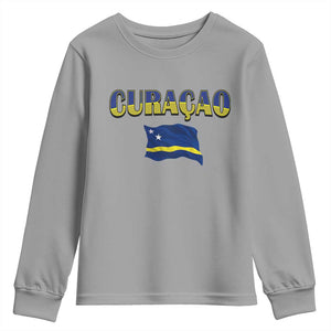 Vintage Curacao Flag Youth Sweatshirt Dutch Caribbean Heritage Gift