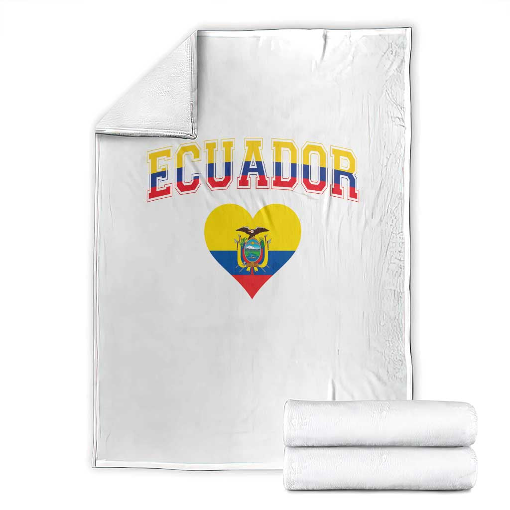 Vintage Ecuador Flag Heart Throw Blanket Proud Ecuadorian Heritage Gift
