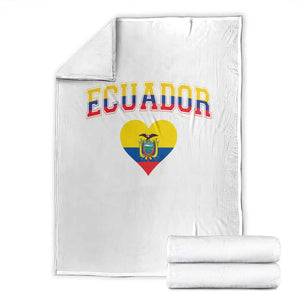 Vintage Ecuador Flag Heart Throw Blanket Proud Ecuadorian Heritage Gift