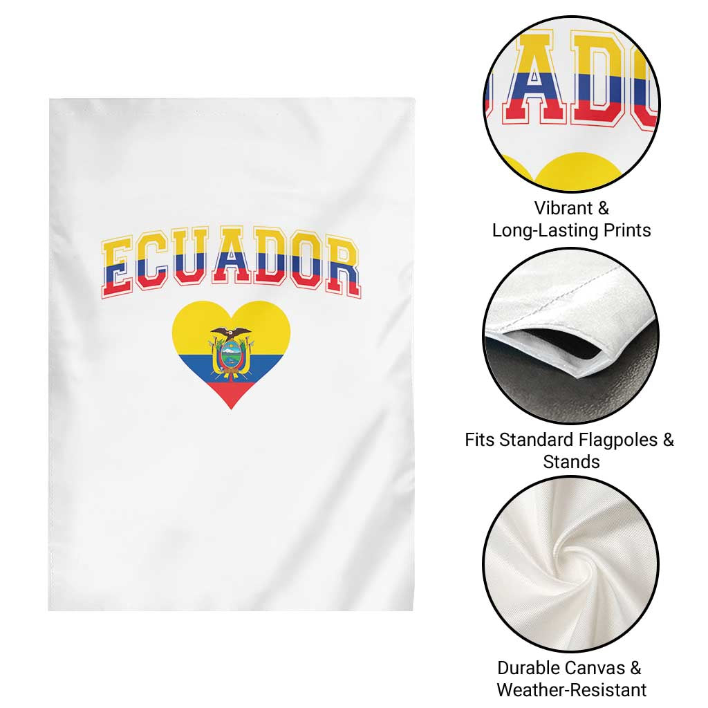 Vintage Ecuador Flag Heart Garden Flag Proud Ecuadorian Heritage Gift