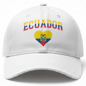 Vintage Ecuador Flag Heart Baseball Cap Proud Ecuadorian Heritage Gift
