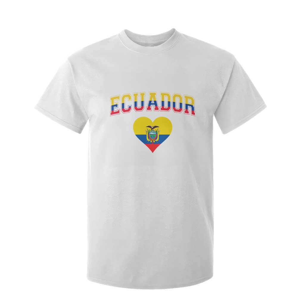 Vintage Ecuador Flag Heart T Shirt For Kid Proud Ecuadorian Heritage Gift TS12 White Print Your Wear