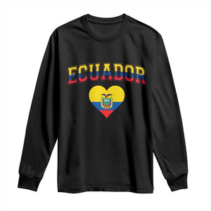 Vintage Ecuador Flag Heart Long Sleeve Shirt Proud Ecuadorian Heritage Gift