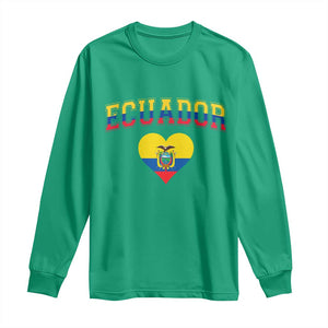 Vintage Ecuador Flag Heart Long Sleeve Shirt Proud Ecuadorian Heritage Gift