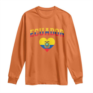 Vintage Ecuador Flag Heart Long Sleeve Shirt Proud Ecuadorian Heritage Gift