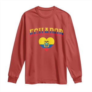 Vintage Ecuador Flag Heart Long Sleeve Shirt Proud Ecuadorian Heritage Gift
