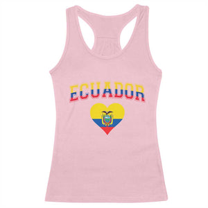 Vintage Ecuador Flag Heart Racerback Tank Top Proud Ecuadorian Heritage Gift