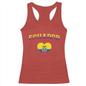 Vintage Ecuador Flag Heart Racerback Tank Top Proud Ecuadorian Heritage Gift