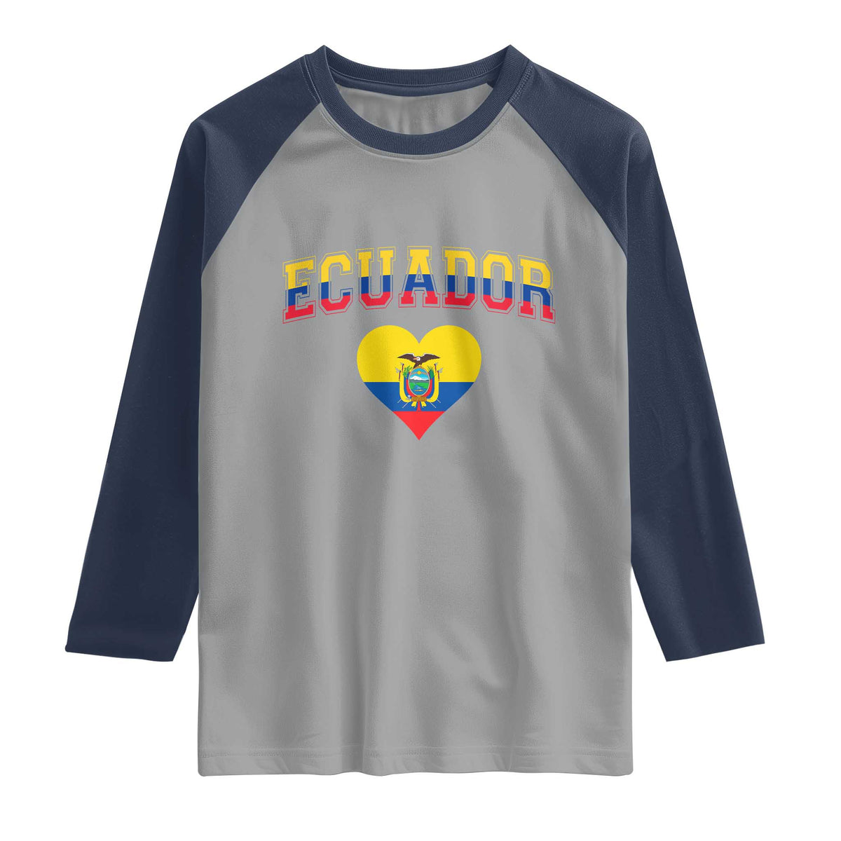 Vintage Ecuador Flag Heart Raglan Shirt Proud Ecuadorian Heritage Gift